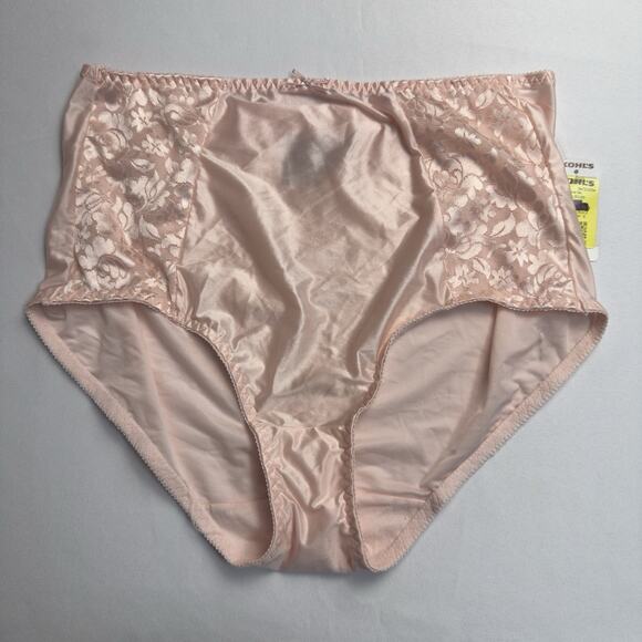 Bali Double Support Brief Panty Womens XL/8 Light Pink DBBF DBB3 Nylon Underwear - Picture 1 of 6